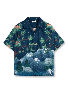 無南WUVNEN官方新品《呼麦蒙古人》系列印花夏威夷衬衫