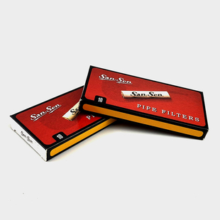 三森9mm活性炭实木烟斗烟嘴专用滤芯 烟斗配件通用型过滤器 250只