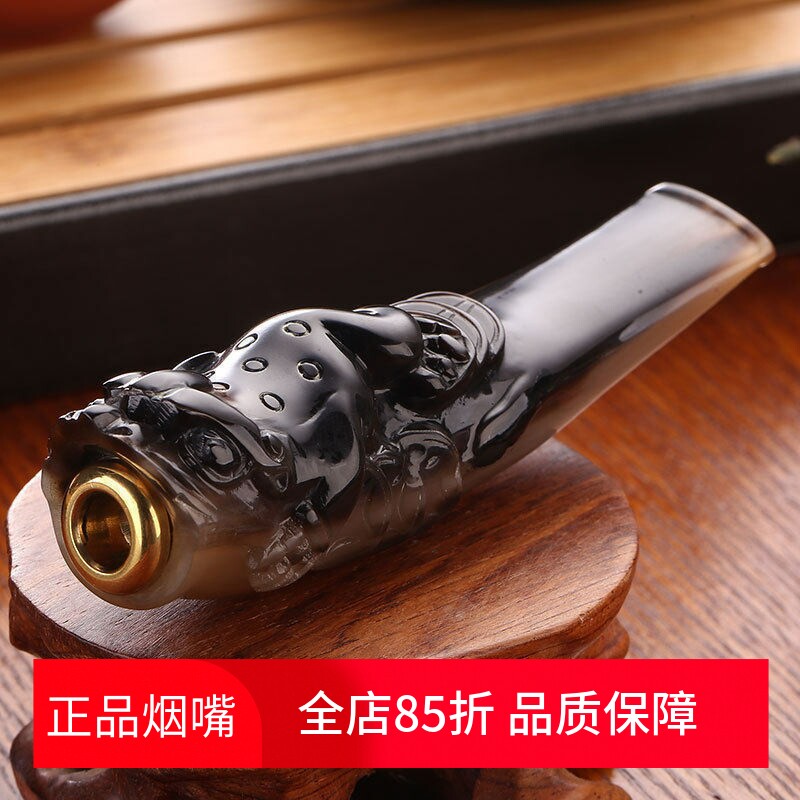 亿辉牛角烟嘴蟾蜍9mm活性炭3.0cm拉杆循环过滤芯粗中细三用配转换
