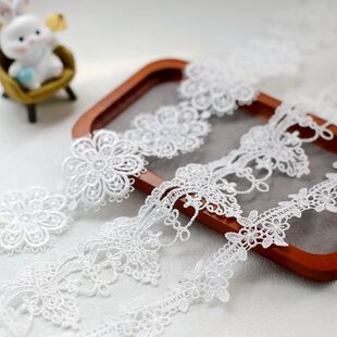 洋装旗袍花边辅料韩国定单好品质细水溶黑色白色蕾丝DIY服装材料