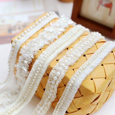 小香风黑色手工花边辅料