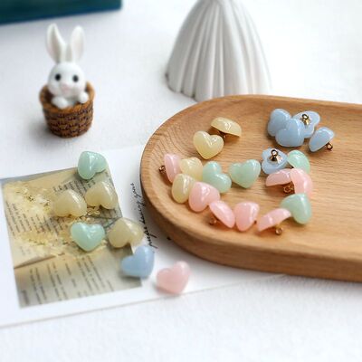 韩版果冻爱心多色扣子外套披肩毛衣上衣纽扣大衣毛呢衣服装饰扣女