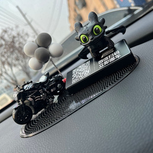 创意无牙仔临时停车号码牌扫码二维码挪车移车电话汽车用品摆件男