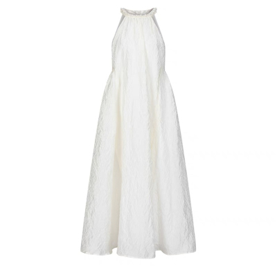 可议价 孔雪儿韩安娜呀同款MarcMoore手工串珠无袖挂脖长裙连衣裙