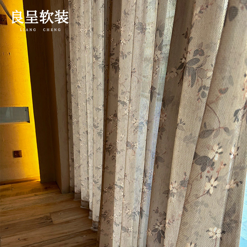 枕上书纱 法式美式中式复古文艺感窗纱阳台客厅茶室定制窗纱