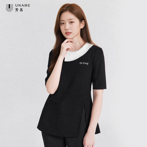 美容院工作服女夏季美容师套装