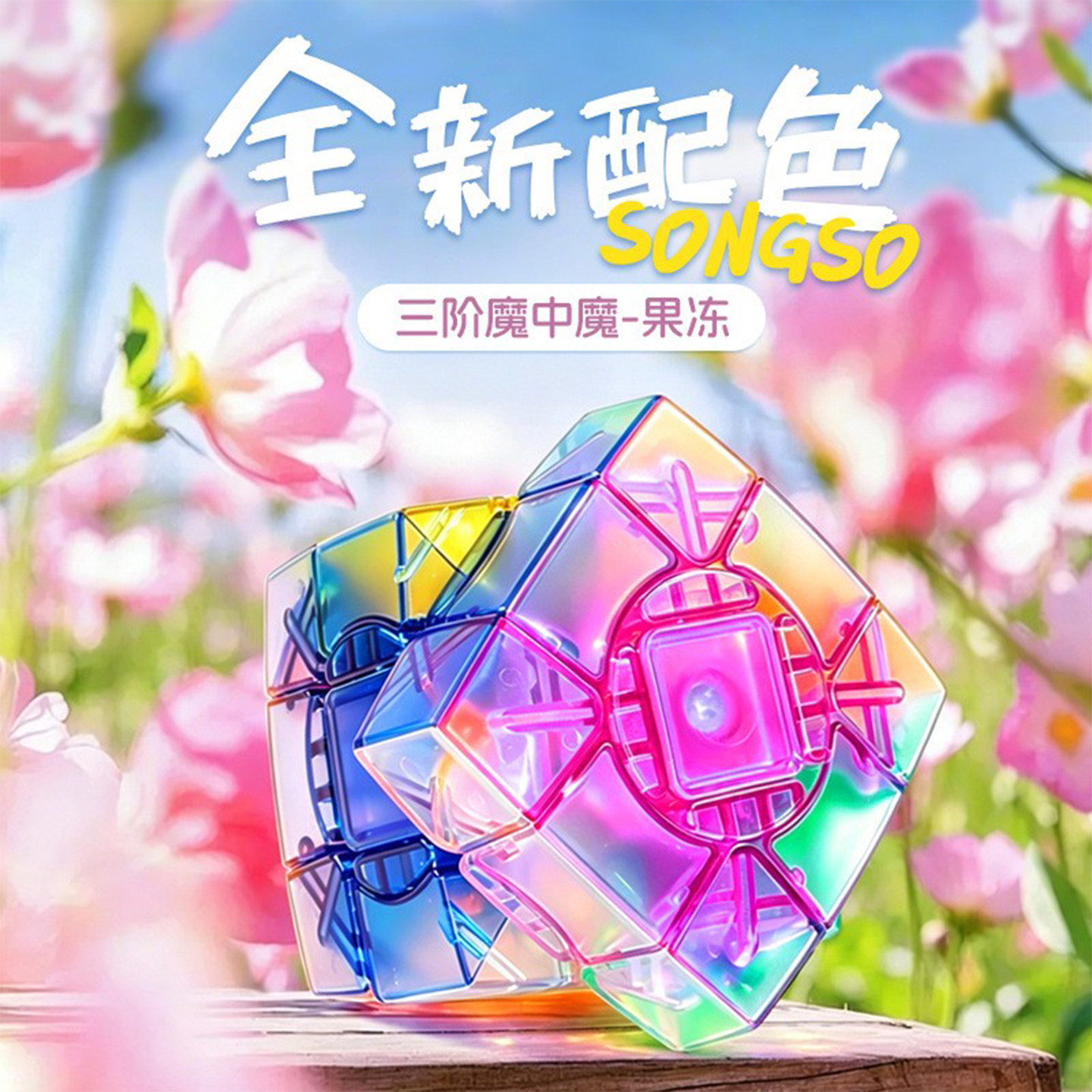 圣手魔中魔三阶限量果冻色魔方