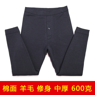 保暖裤男士冬季中厚加绒羊毛羊绒修身高腰东北加厚打底过冬棉裤