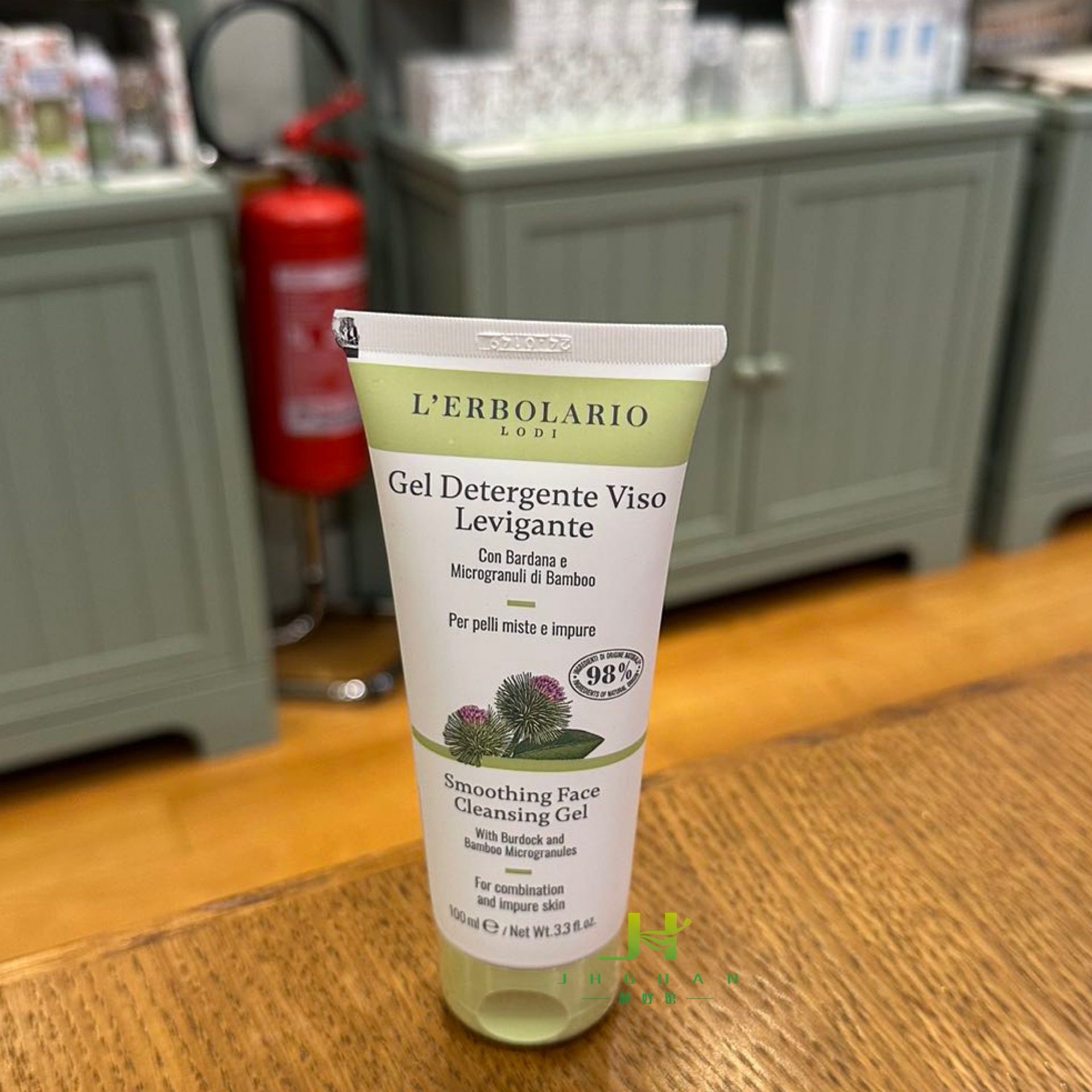 现货意大利 lerbolario 牛蒡洁面啫喱100ml 洗面奶净化清洁