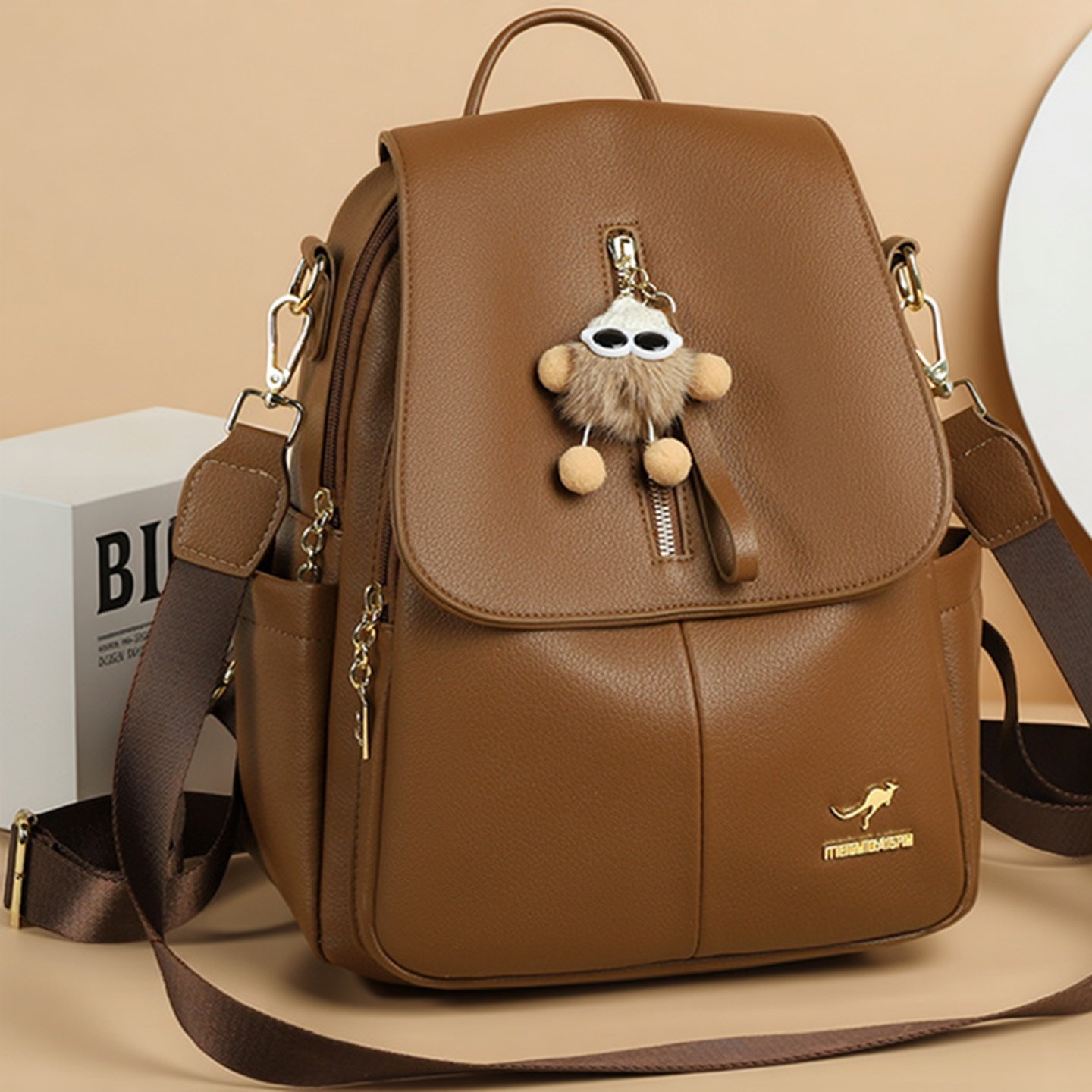 香港专柜真皮双肩包女2025新款大容量软皮简约背包头层牛皮旅行包