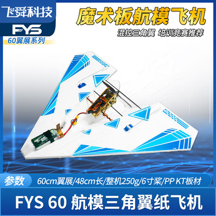 FYS航模三角翼纸飞机V2迷你60翼展DIY科普竞赛电动遥控PP魔术板KT