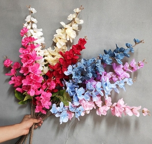 单枝仿真三叉情人塔婚庆堂插花装饰假花摄影拍摄道具人造花婚庆