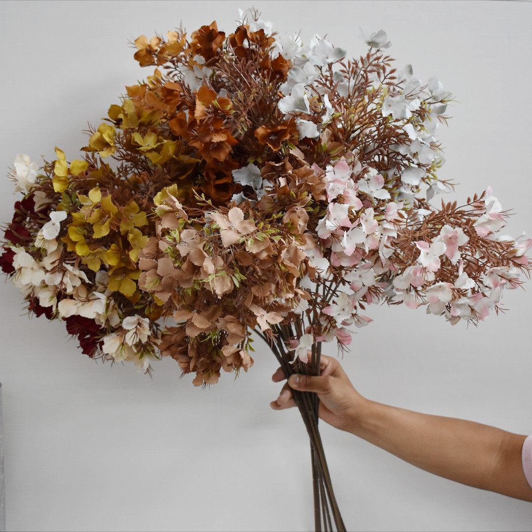 3叉罗曼绣球仿真花外贸佛塔绣球宝塔绣球 婚庆婚礼堂主背景桌花