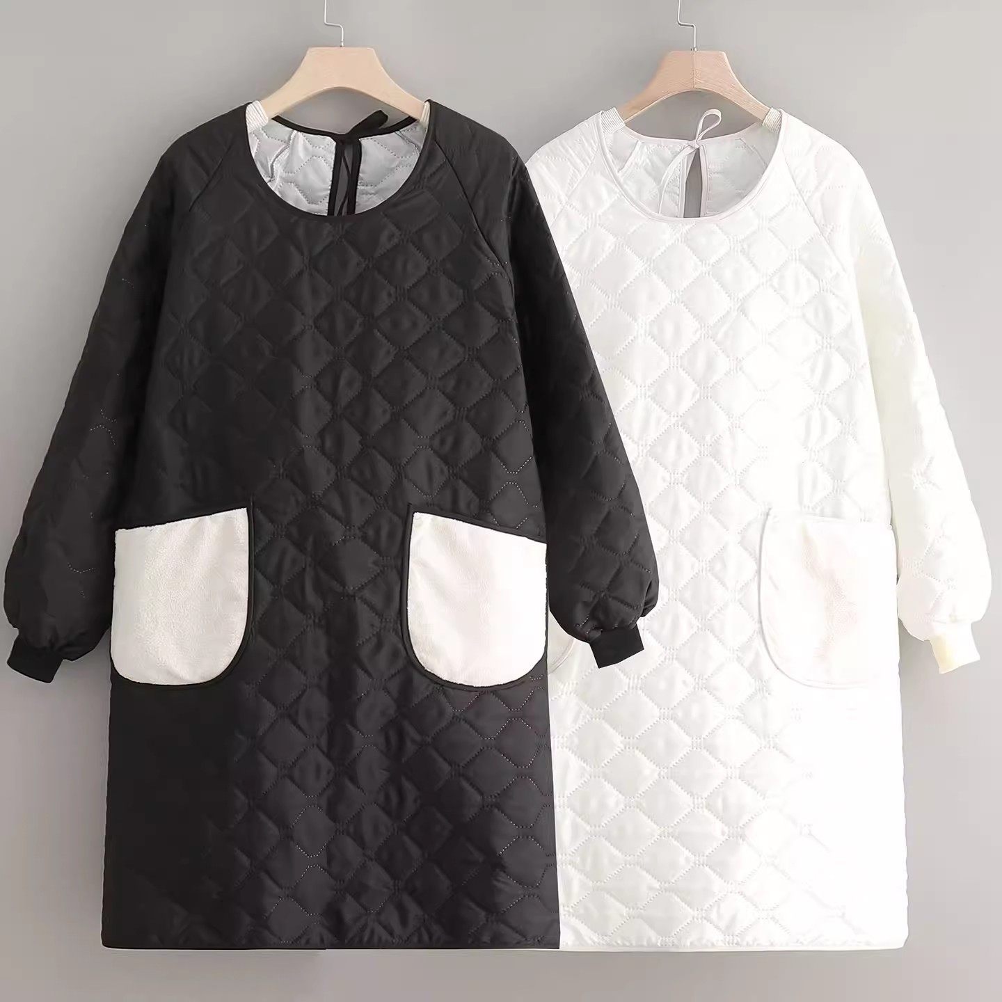 菱格纹棉服围裙女洋气保暖防污厨房家用大码宽松外套时尚加厚秋冬,家庭/个人清洁工具,围裙,淘宝优惠券,粉丝福利购,淘宝优惠卷