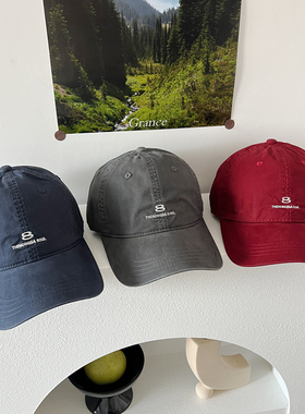 原版~大头圆脸b入！美式街头刺绣小字母棒球帽子软顶男女鸭舌帽