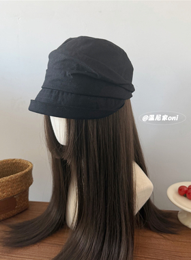 出日本~高品质山本风卷边褶皱渔夫帽女短檐透气显脸小遮阳盆帽子