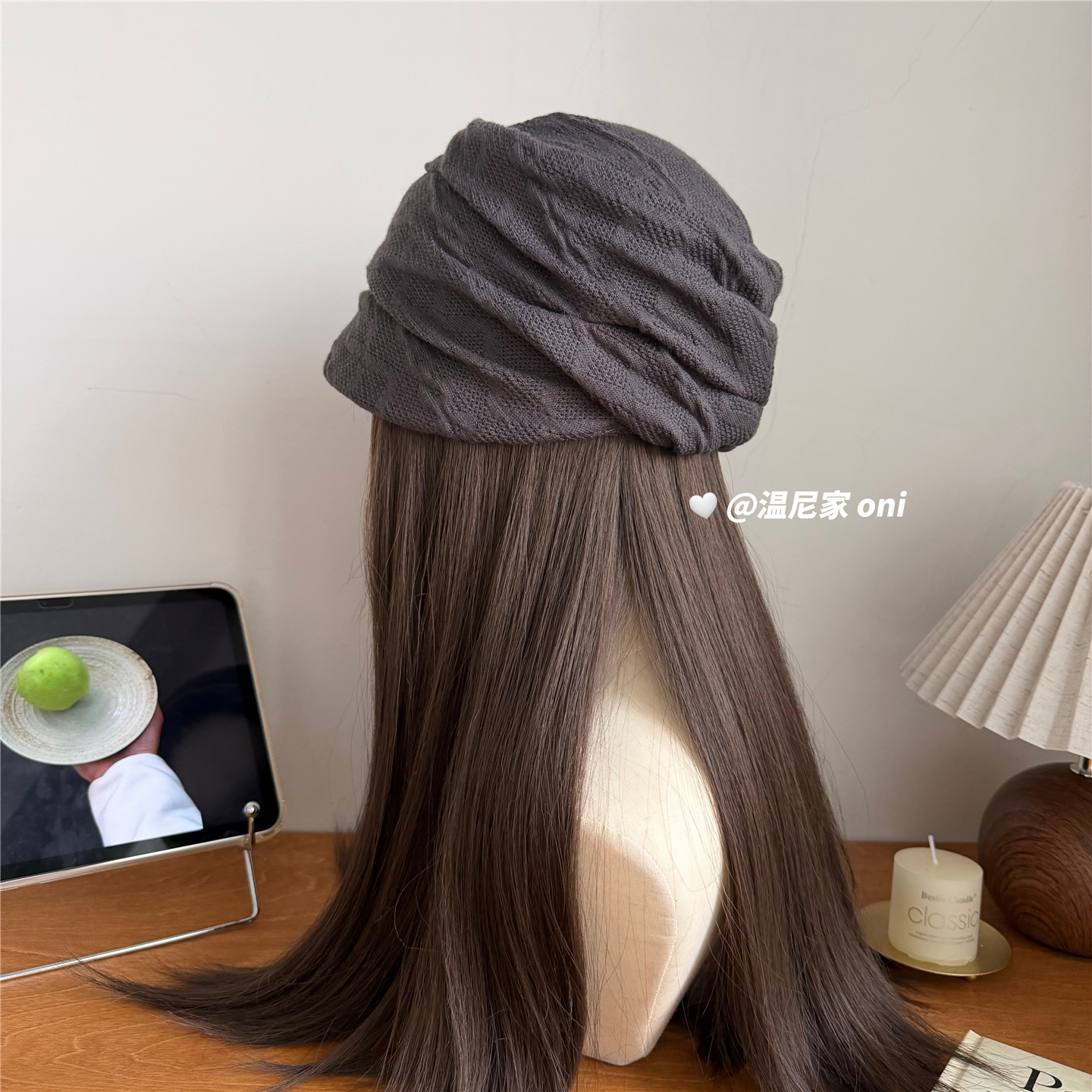 日杂风~小众feel！山本褶皱肌理感水桶包头帽女冬显脸小堆堆冷帽
