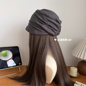 日杂风 小众feel 山本褶皱肌理感水桶包头帽女冬显脸小堆堆冷帽