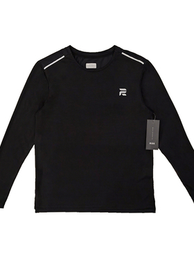 男子长袖T恤春季新款休闲时尚运动黑色圆领上衣