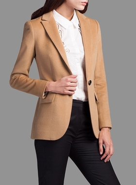 外滩风尚职业装秋冬羊毛西装外套女西服上衣女工装商务正装09029