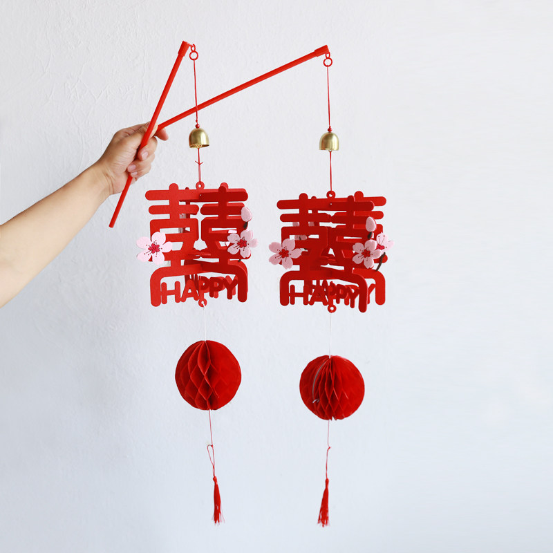 新中式婚纱照道具手提喜字灯笼图片