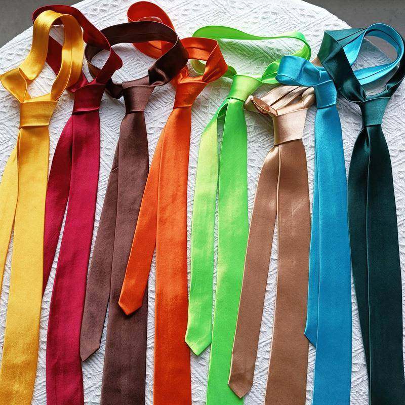 买二送一 纯色领带细窄版女手打5cm休闲百搭缎面基础色黑红绿蓝紫,服饰配件/皮带/帽子/围巾,领带,淘宝优惠券,粉丝福利购,淘宝优惠卷