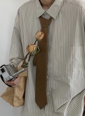 几物jiwuus 日系经典百搭卡其色复古领带