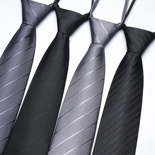 灰色领带男免打结日系窄西装衬衫学生黑色拉链式休闲免打女士