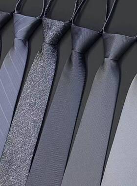 免打领带男灰色拉链款浅灰正装商务银色易拉得结婚新郎懒人西装潮