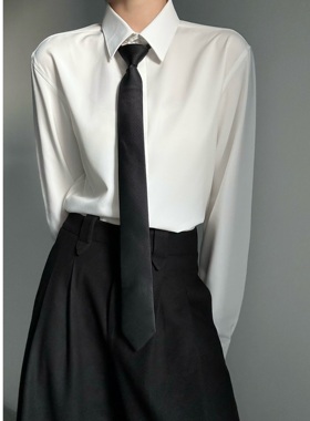 ASAE 搭衬衫搭西服都好看的黑色红色中性风免打拉链领带