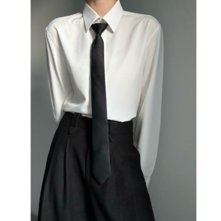 ASAE 搭衬衫搭西服都好看的黑色红色中性风免打拉链领带