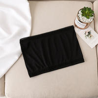 This thin silk anti-glare strapless women's summer dress with lace shoulder straps and black and white plus-size underwear can make the breasts look smaller thumbnail 2