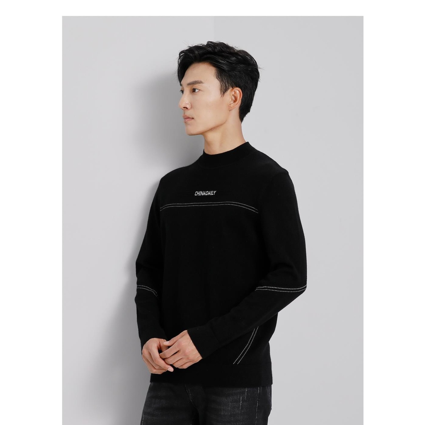 21DMS0081 0082S利男装冬季时尚流行保暖修身长袖羊毛衫打底