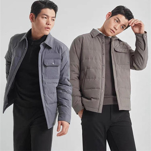 G4DBR8211Y 8212Y 8213Y利家男装冬季新款轻薄衬衣羽绒服男士翻领