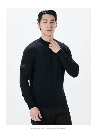 B3DMS0011S利家羊毛衫男士休闲提花半高领冬季新款毛衣