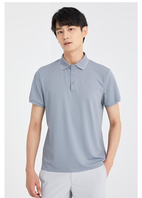 24XTX9095S利家男装夏季商务翻领纯色短袖T恤男POLO衫