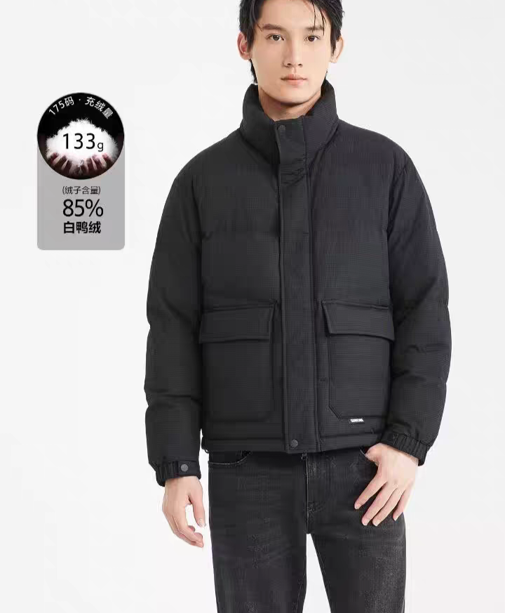 24DRF0102A利家新款时尚休闲立领羽绒服外套