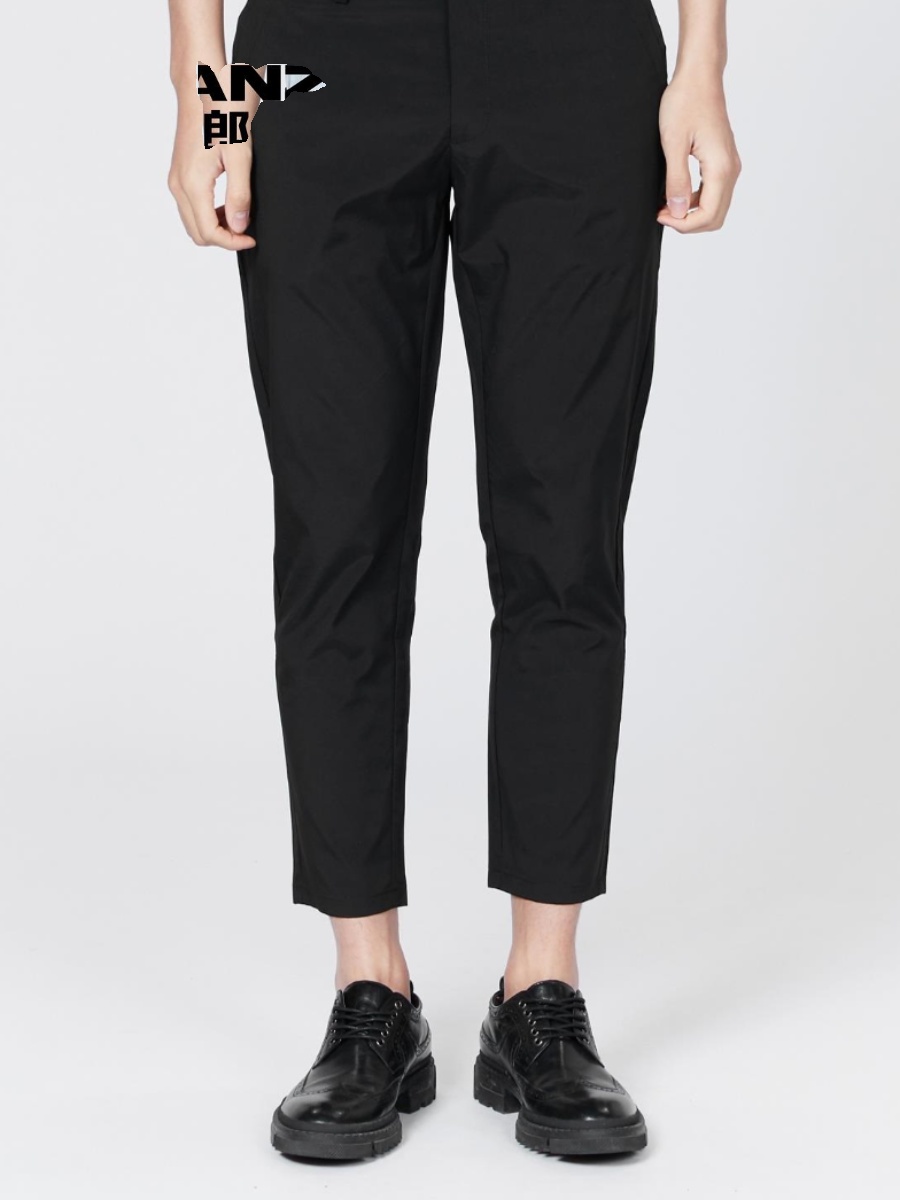 利家男装2024夏季薄款商务休闲裤男中腰小脚纯色九分裤20XXK90501