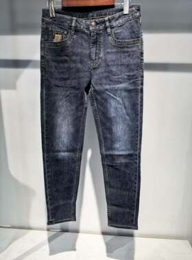 23QNZ10201利家男装新品秋款休闲牛仔裤低腰窄脚弹力九分裤