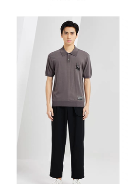 利家夏季新款潮流修身刺绣POLO衫商务翻领针织短袖T恤Q3XTX6181S