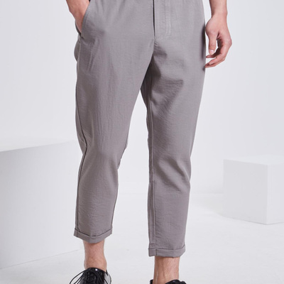 利家男装夏季商务休闲裤男中腰小脚微阔版九分裤21XXK60202 60203