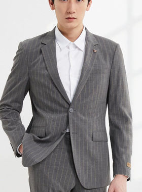 Q2CXF132SA利家正品休闲男装商务绅士条纹西服套装