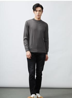 23QMS0064S利家新款休闲商务男装秋冬款圆领长袖套头毛衫内搭上衣
