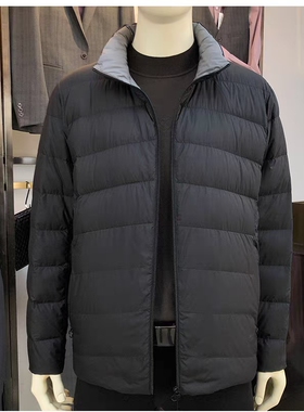 23DBR利家新款冬季男士短立领轻薄双面羽绒服保暖防寒外套