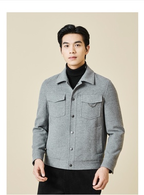 23DYR0051Y利家男装秋冬新款羽绒翻领时尚休闲夹克外套