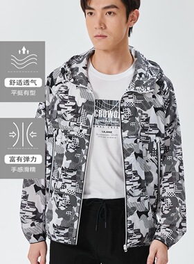 23CKF0062A利家夏季新款男士休闲运动夹克外套男装上衣薄款