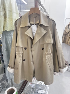 2026春季新款英伦风高级感双排扣风衣女中长款上衣收腰小个子外套