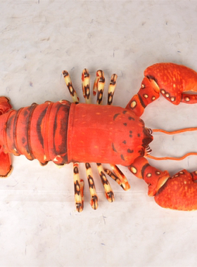 仿真大龙虾海洋毛绒玩具小龙虾玩偶布娃娃抱枕儿童礼物皮皮虾公仔