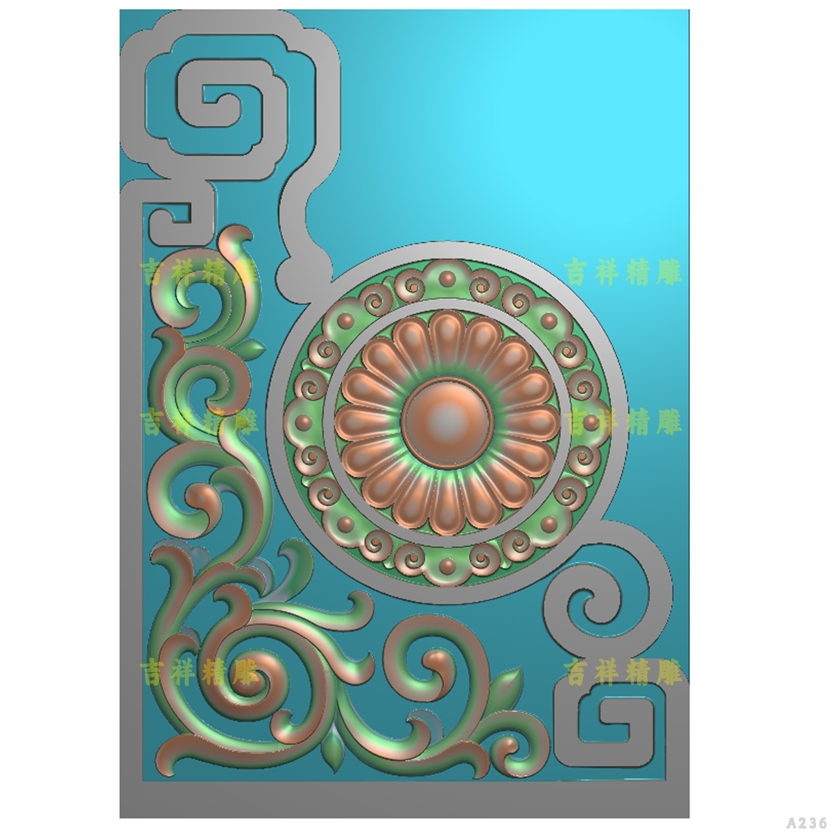 报鼓石门鼓抱鼓石雕精雕图古建门墩牌坊门石鼓电脑雕刻图灰度图新