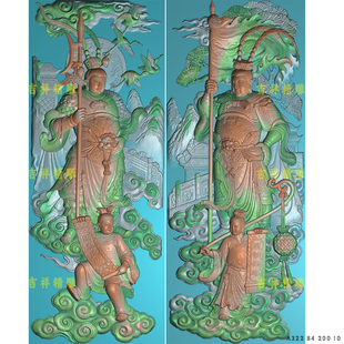 古建门楼门神人物浮雕图扫描图精雕图国泰民安风调雨顺立体雕刻图